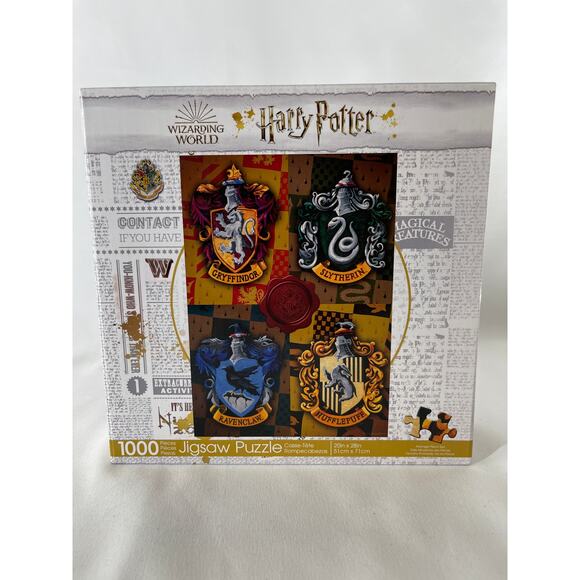 Harry Potter Hogwarts House Crests 1000 Piece Jigsaw Puzzle Game New Aquarius - Picture 3 of 8